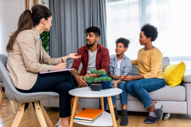 Family in a therapy session