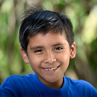 Child counseling client smiling