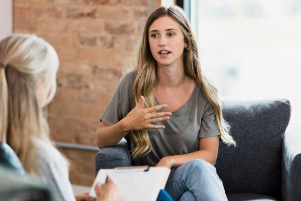 Teen in a therapy session